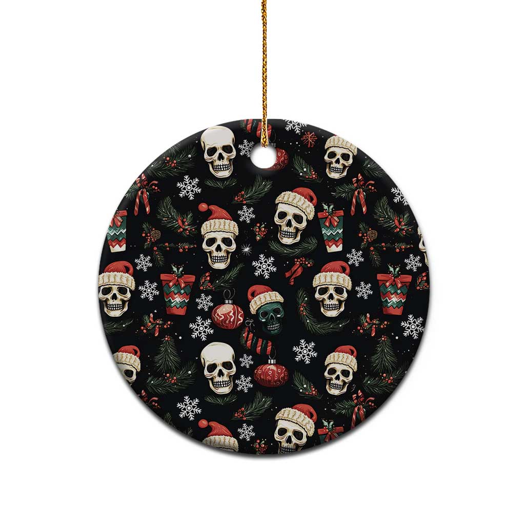 Skull Face Christmas Ceramic Ornament Xmas Holiday Patterns - Wonder Print Shop