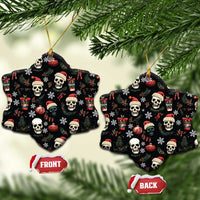 Skull Face Christmas Ceramic Ornament Xmas Holiday Patterns - Wonder Print Shop