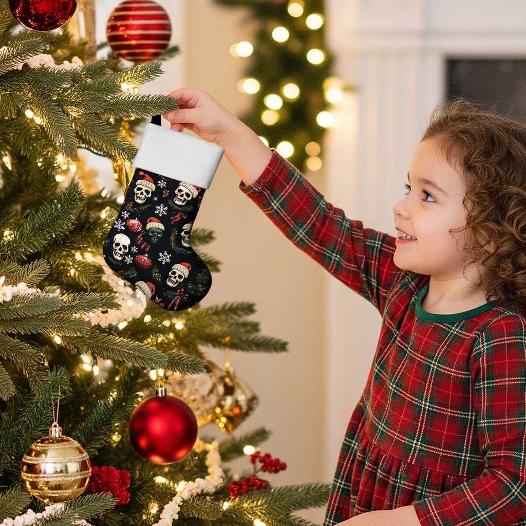 Skull Face Christmas Stocking Xmas Holiday Patterns - Wonder Print Shop