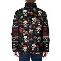 Skull Face Christmas Padded Jacket Xmas Holiday Patterns - Wonder Print Shop