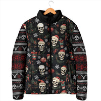 Skull Face Christmas Padded Jacket Xmas Holiday Patterns - Wonder Print Shop