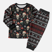 Skull Face Christmas Pajama Set Xmas Holiday Patterns - Wonder Print Shop