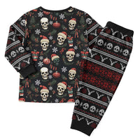 Skull Face Christmas Pajama Set Xmas Holiday Patterns - Wonder Print Shop