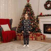 Skull Face Christmas Pajama Set Xmas Holiday Patterns - Wonder Print Shop