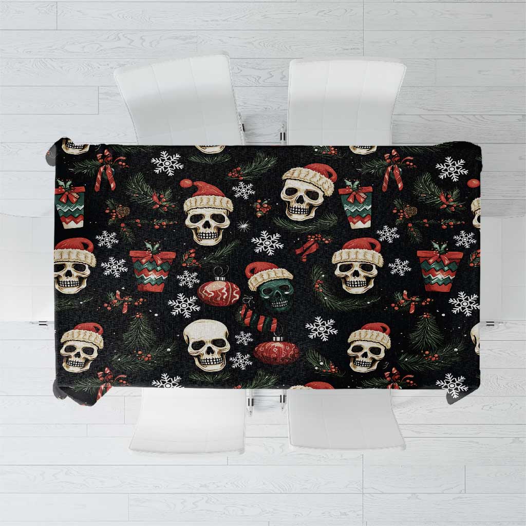 Skull Face Christmas Tablecloth Xmas Holiday Patterns - Wonder Print Shop