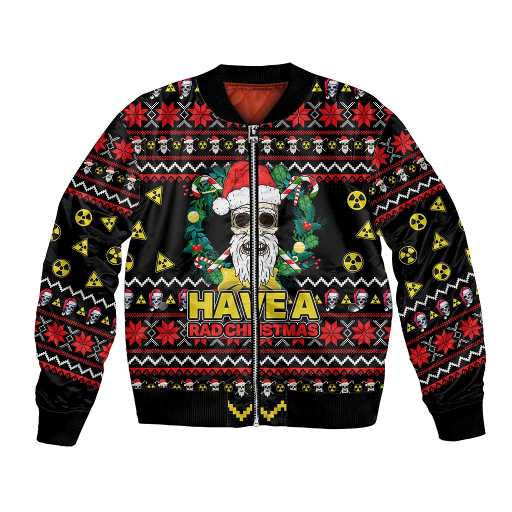 Skull Have A Rad Christmas Bomber Jacket Xmas Holiday Patterns - Wonder Print Shop