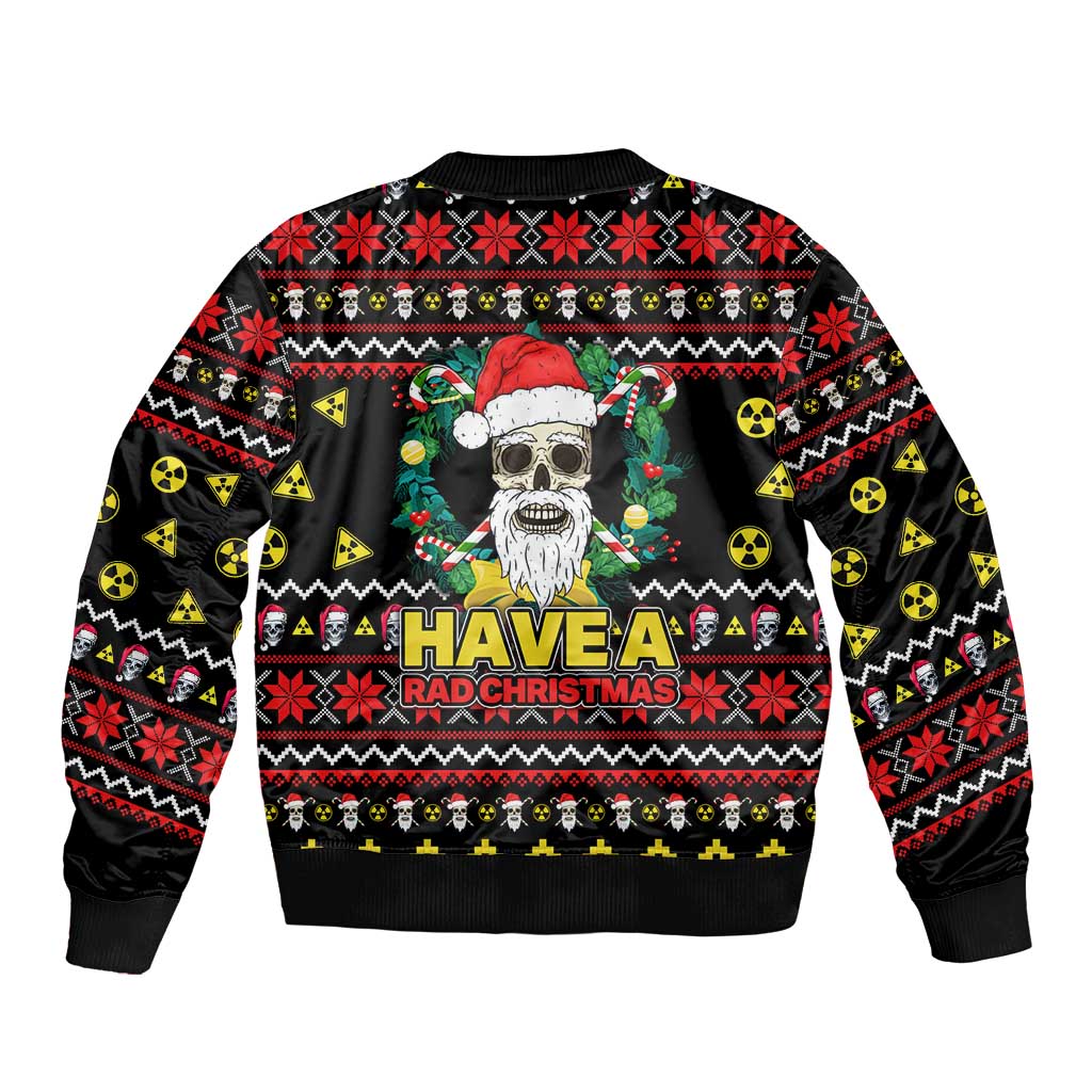 Skull Have A Rad Christmas Bomber Jacket Xmas Holiday Patterns - Wonder Print Shop