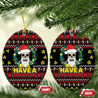 Skull Have A Rad Christmas Ceramic Ornament Xmas Holiday Patterns - Wonder Print Shop