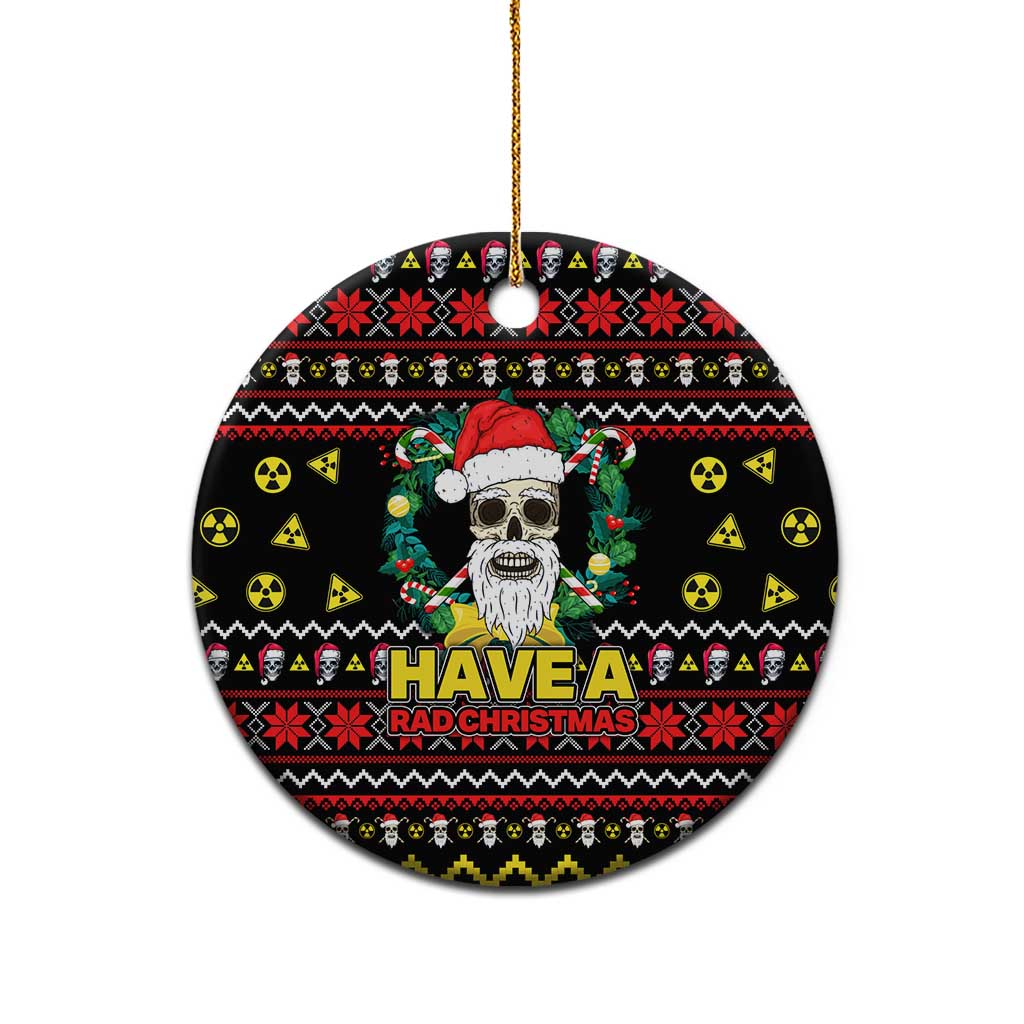Skull Have A Rad Christmas Ceramic Ornament Xmas Holiday Patterns - Wonder Print Shop