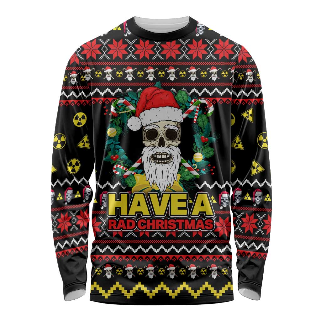 Skull Have A Rad Christmas Long Sleeve Shirt Xmas Holiday Patterns - Wonder Print Shop