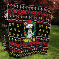 Skull Have A Rad Christmas Quilt Xmas Holiday Patterns - Wonder Print Shop