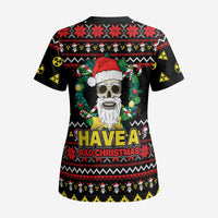 Skull Have A Rad Christmas Scrub Top Xmas Holiday Patterns - Wonder Print Shop