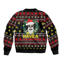 Skull Have A Rad Christmas Sleeve Zip Bomber Jacket Xmas Holiday Patterns - Wonder Print Shop
