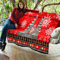 Indonesia Christmas Quilt with Santa Temple Snowflakes and Red Candy Cane Pattern - Wonder Print Shop