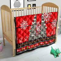 Indonesia Christmas Quilt with Santa Temple Snowflakes and Red Candy Cane Pattern - Wonder Print Shop