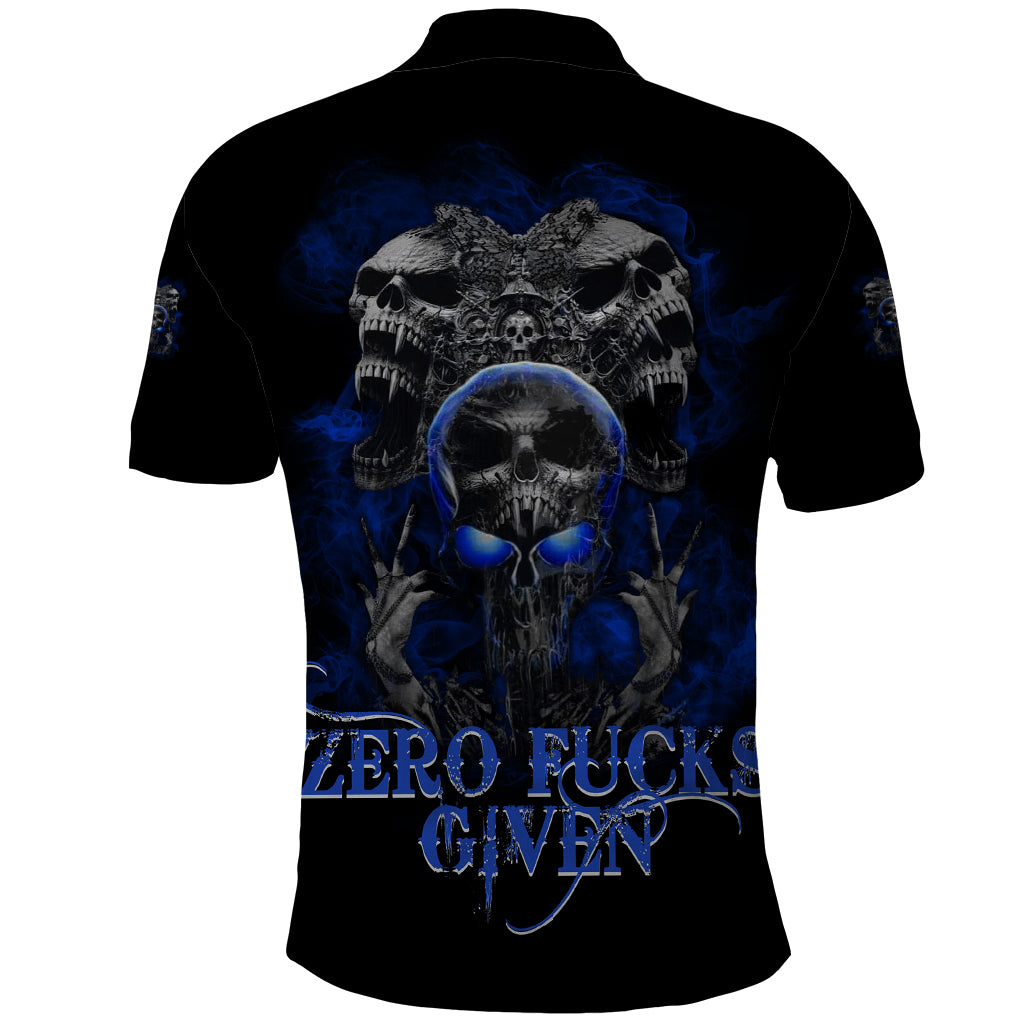 Skull Butterfly Demon - Zero Fck Given Polo Shirt - Wonder Print Shop