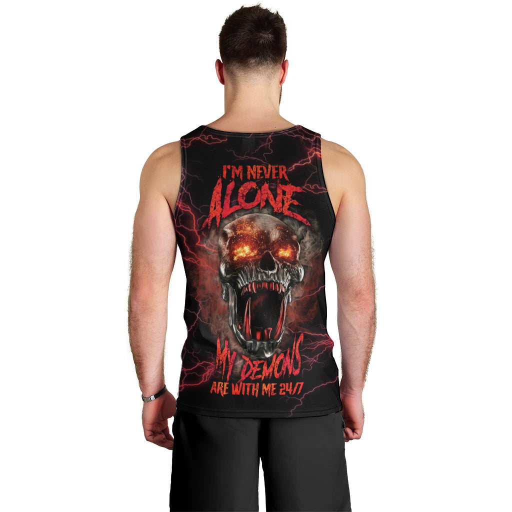 I'm Never Alone Skull Demon Men Tank Top - Wonder Print Shop