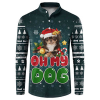 Chihuahua Oh My Dog Christmas Button Sweatshirt Xmas Holiday Patterns - Wonder Print Shop