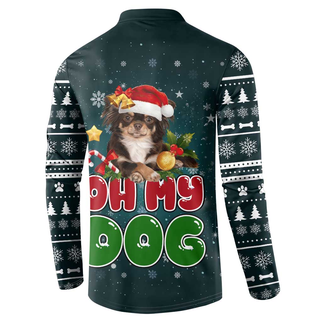 Chihuahua Oh My Dog Christmas Button Sweatshirt Xmas Holiday Patterns - Wonder Print Shop