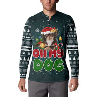 Chihuahua Oh My Dog Christmas Button Sweatshirt Xmas Holiday Patterns - Wonder Print Shop