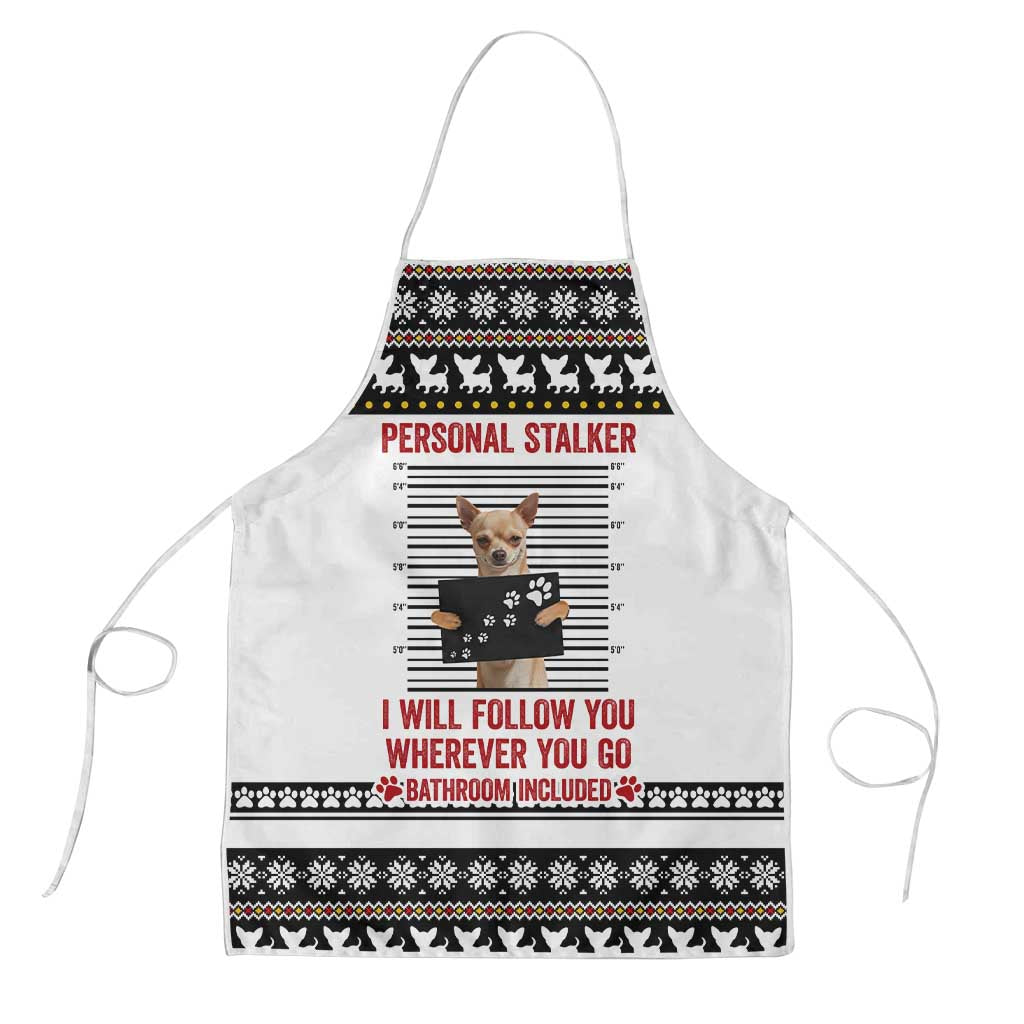 Chihuahua Personal Stalker Christmas Apron Xmas Holiday Patterns - Wonder Print Shop