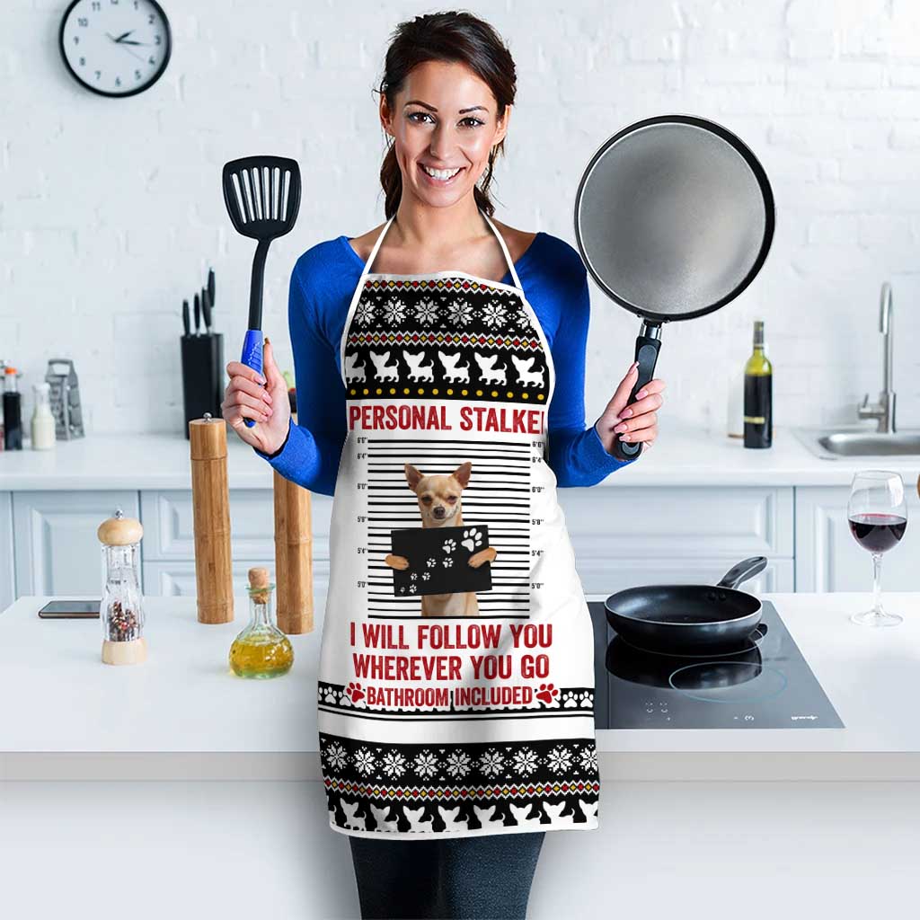 Chihuahua Personal Stalker Christmas Apron Xmas Holiday Patterns - Wonder Print Shop