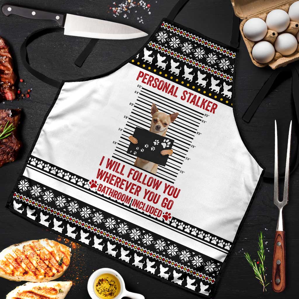 Chihuahua Personal Stalker Christmas Apron Xmas Holiday Patterns - Wonder Print Shop