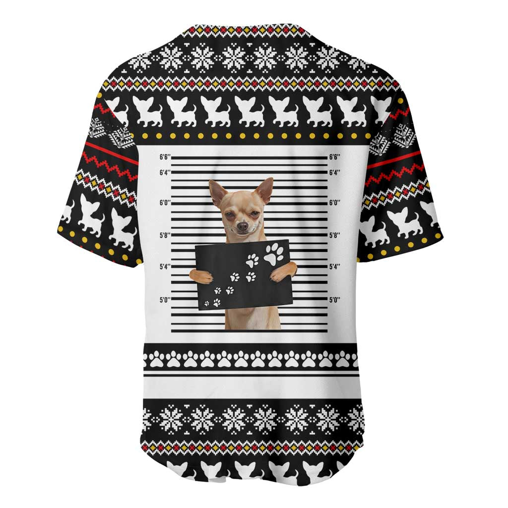 Chihuahua Personal Stalker Christmas Baseball Jersey Xmas Holiday Patterns - Wonder Print Shop