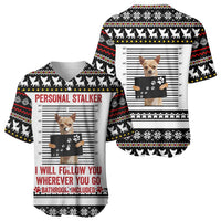 Chihuahua Personal Stalker Christmas Baseball Jersey Xmas Holiday Patterns - Wonder Print Shop