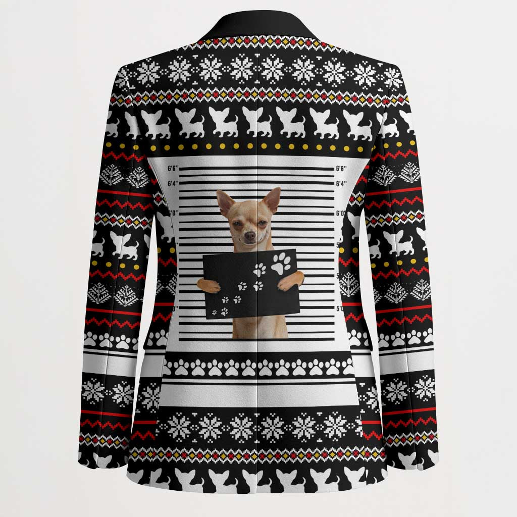 Chihuahua Personal Stalker Christmas Blazer Xmas Holiday Patterns - Wonder Print Shop