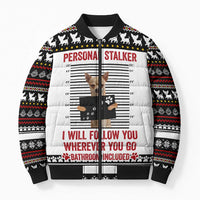 Chihuahua Personal Stalker Christmas Bomber Puffer Jacket Xmas Holiday Patterns - Wonder Print Shop