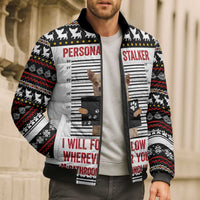 Chihuahua Personal Stalker Christmas Bomber Puffer Jacket Xmas Holiday Patterns - Wonder Print Shop
