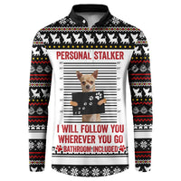 Chihuahua Personal Stalker Christmas Button Sweatshirt Xmas Holiday Patterns - Wonder Print Shop