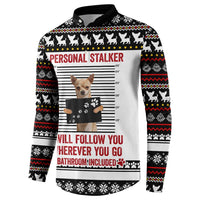Chihuahua Personal Stalker Christmas Button Sweatshirt Xmas Holiday Patterns - Wonder Print Shop