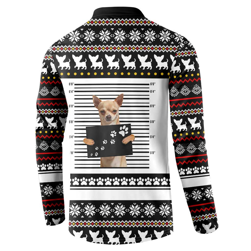 Chihuahua Personal Stalker Christmas Button Sweatshirt Xmas Holiday Patterns - Wonder Print Shop