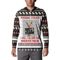 Chihuahua Personal Stalker Christmas Button Sweatshirt Xmas Holiday Patterns - Wonder Print Shop