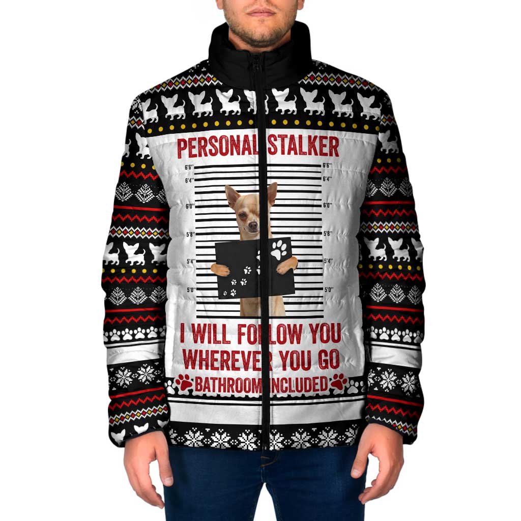 Chihuahua Personal Stalker Christmas Padded Jacket Xmas Holiday Patterns - Wonder Print Shop