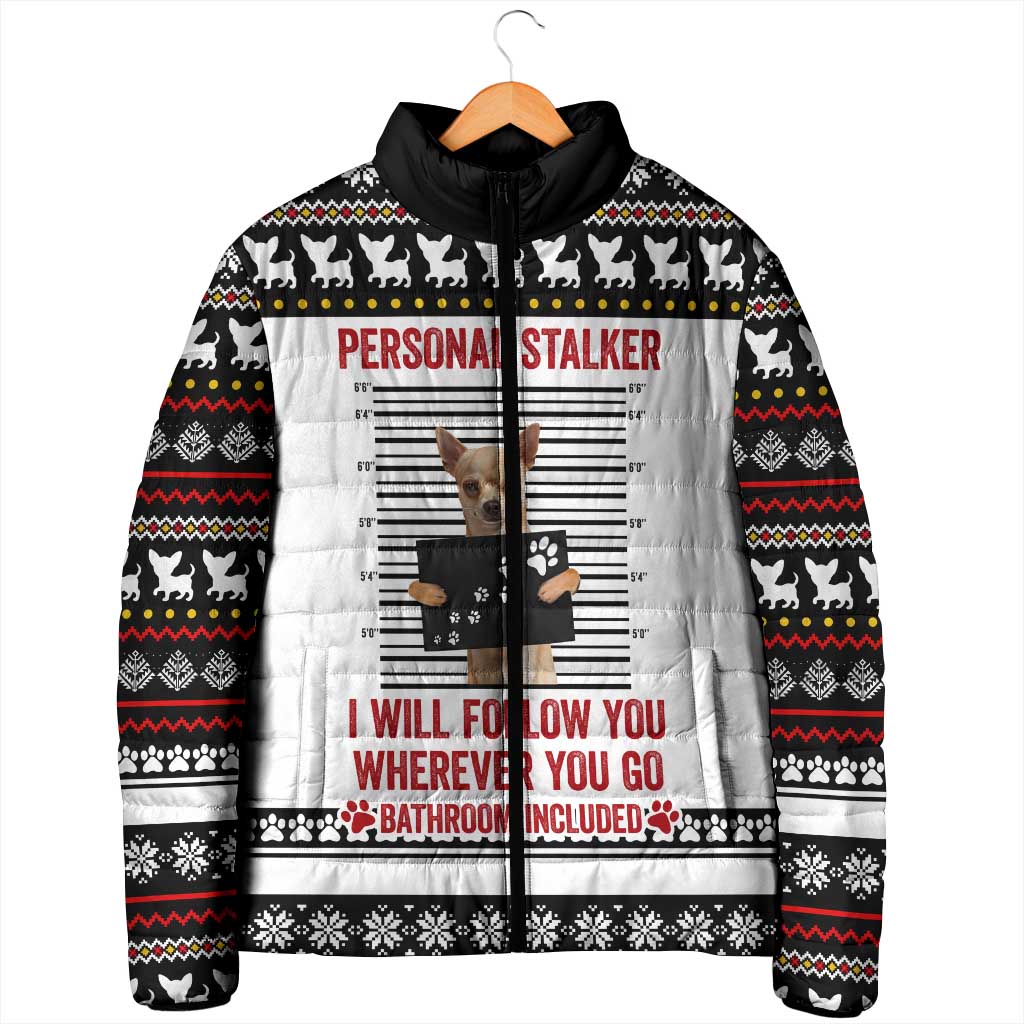 Chihuahua Personal Stalker Christmas Padded Jacket Xmas Holiday Patterns - Wonder Print Shop