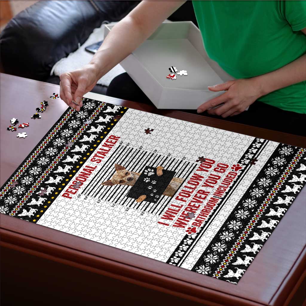 Chihuahua Personal Stalker Christmas Puzzle Xmas Holiday Patterns - Wonder Print Shop