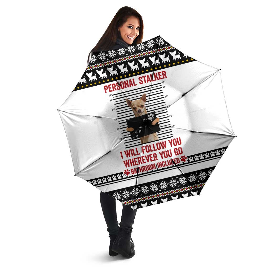 Chihuahua Personal Stalker Christmas Umbrella Xmas Holiday Patterns - Wonder Print Shop