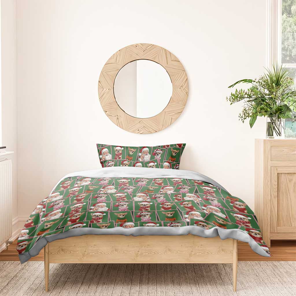 Chihuahua Santa Clau Christmas Bedding Set Xmas Holiday Patterns - Wonder Print Shop