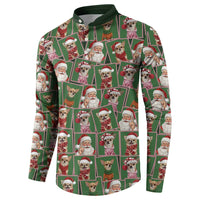 Chihuahua Santa Clau Christmas Button Sweatshirt Xmas Holiday Patterns - Wonder Print Shop