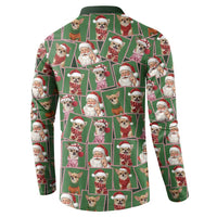 Chihuahua Santa Clau Christmas Button Sweatshirt Xmas Holiday Patterns - Wonder Print Shop