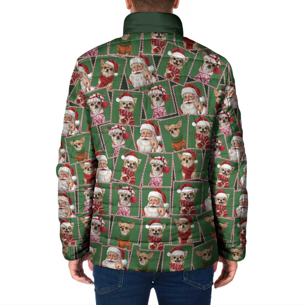 Chihuahua Santa Clau Christmas Padded Jacket Xmas Holiday Patterns - Wonder Print Shop