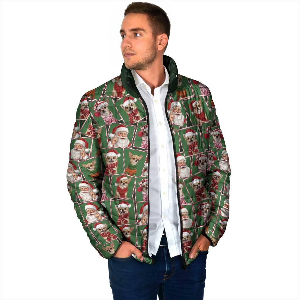 Chihuahua Santa Clau Christmas Padded Jacket Xmas Holiday Patterns - Wonder Print Shop