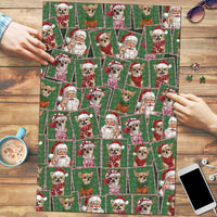 Chihuahua Santa Clau Christmas Puzzle Xmas Holiday Patterns - Wonder Print Shop