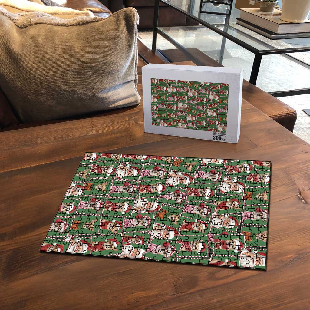 Chihuahua Santa Clau Christmas Puzzle Xmas Holiday Patterns - Wonder Print Shop