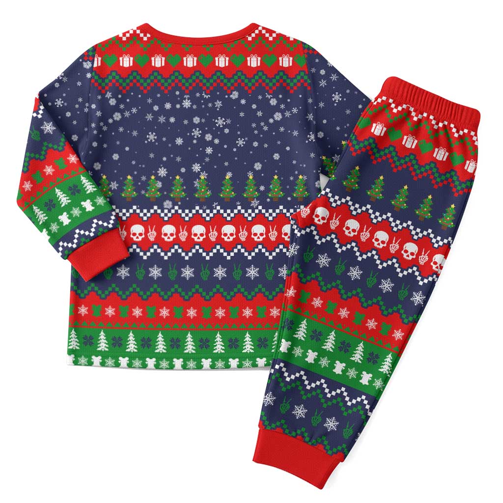 Dead Inside But Jolly Af Christmas Skeleton Christmas Pajama Set Xmas Holiday Patterns - Wonder Print Shop