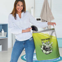 Personalized Skull Bowling Laundry Basket with Neon Green Strike Design - Edgy Bowler Style - Wonder Print Shop