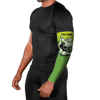 Personalized Skull Bowling Arm Sleeves with Neon Green Strike Design - Edgy Bowler Style - Wonder Print Shop